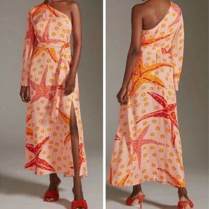 Anthropologie x Farm Rio One-Shoulder Starfish Maxi Dress